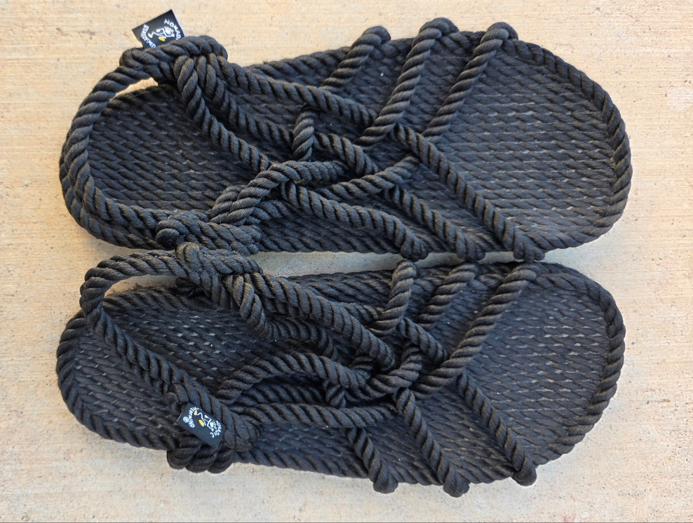 Nomadic State of Mind Black Rope Sandals – Handmade Desert Punk