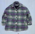 LovePoem Purple & Green Plaid Jacket Overshirt Button Front – Size M