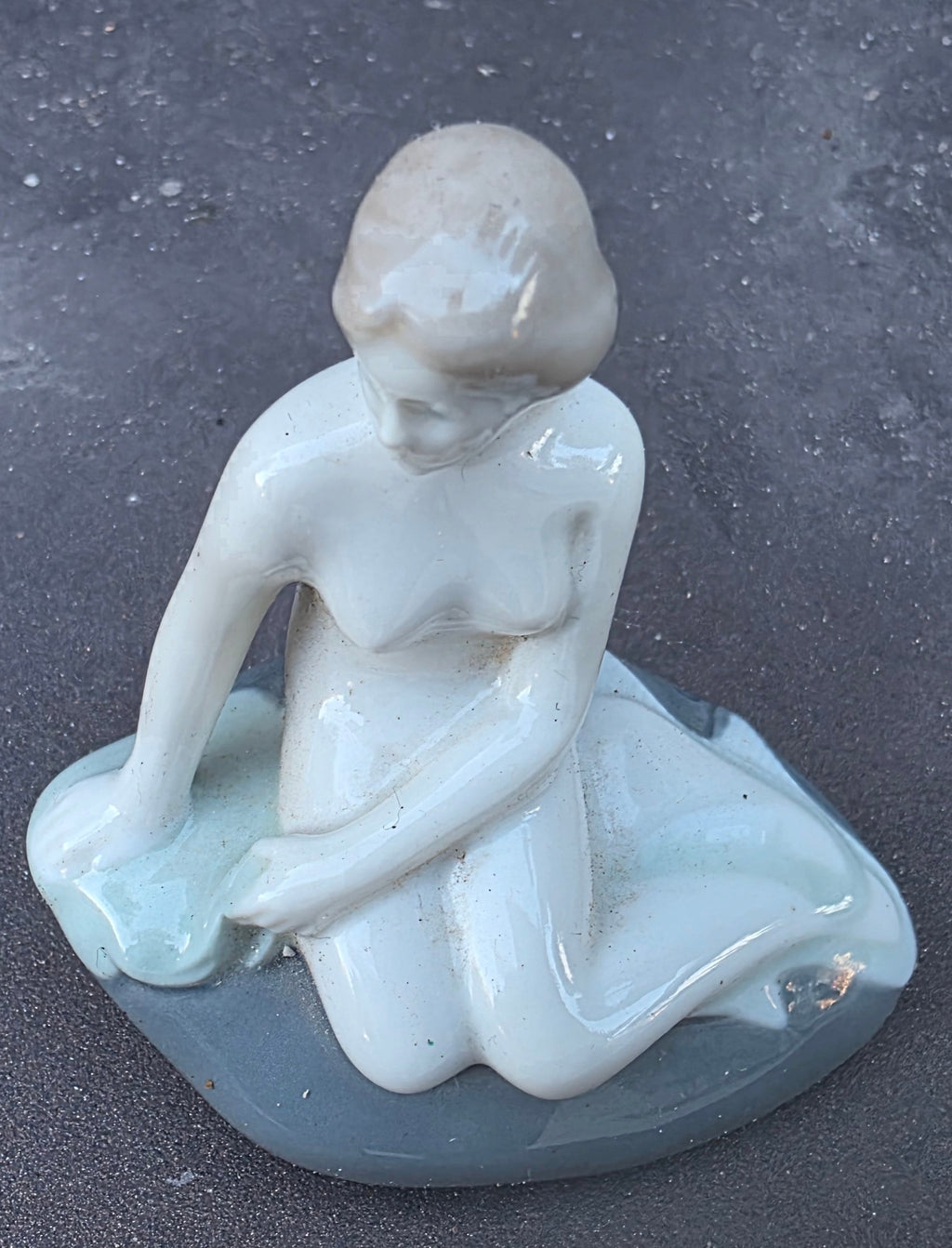 Vintage Edward Eriksen Danish Porcelain Nude Figure – Signed Scandinavian Art Sculpture