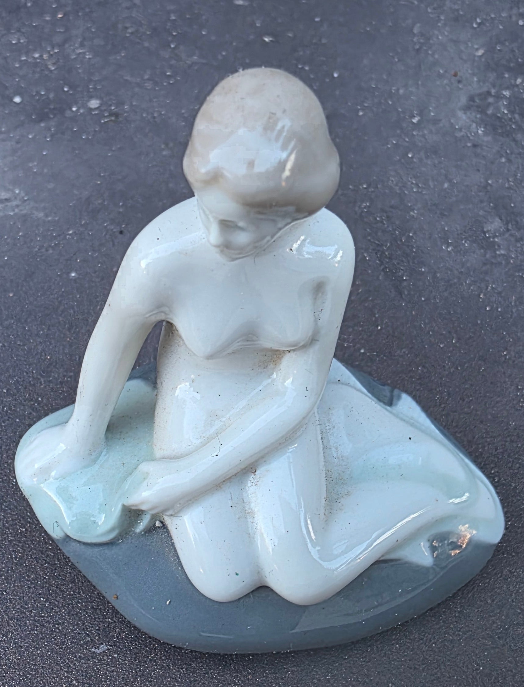 Vintage Edward Eriksen Danish Porcelain Nude Figure – Signed Scandinavian Art Sculpture