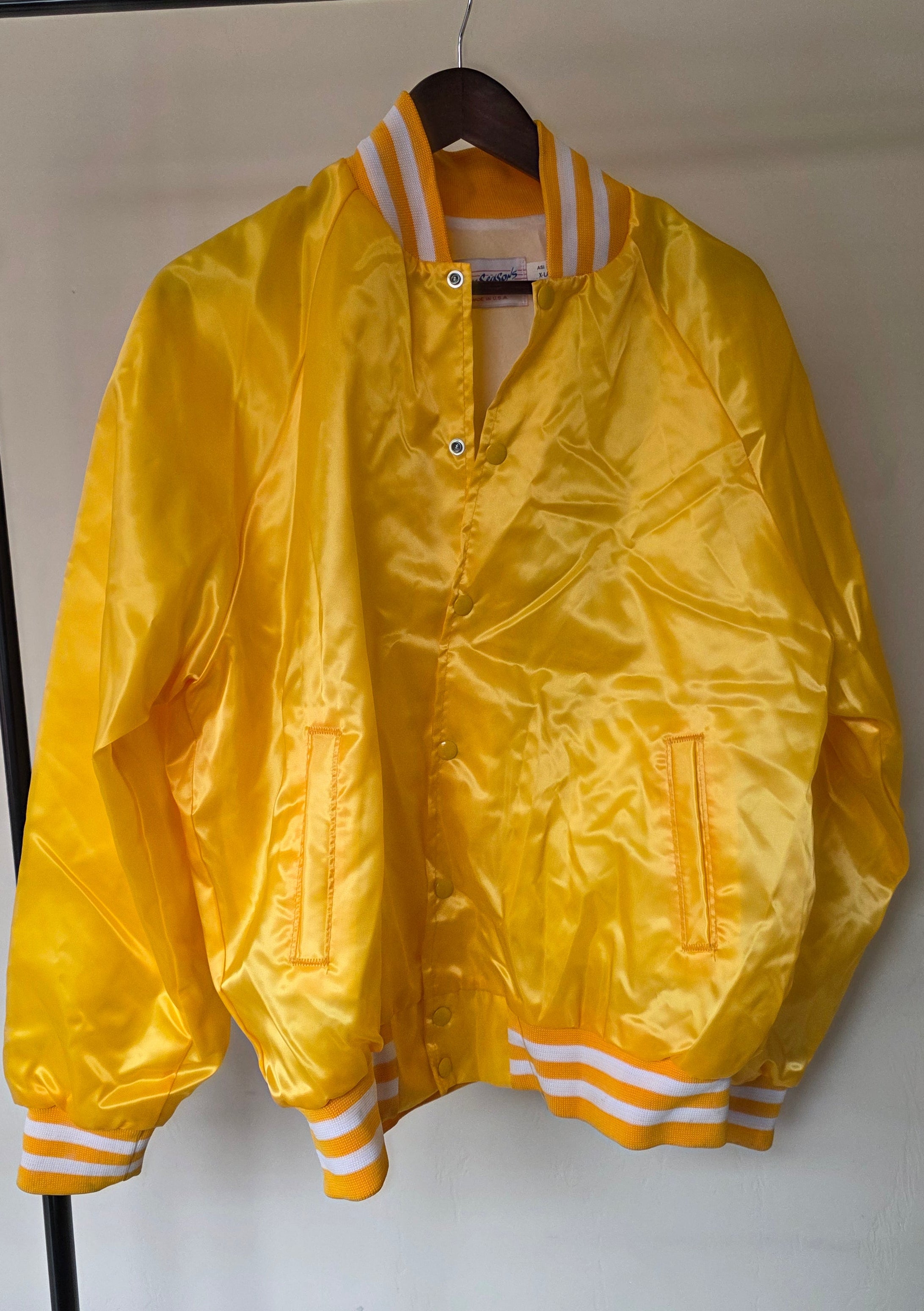 Vintage Mt. Juneau Trading Post Jacket Yellow Alaska Souvenir Made in USA XL