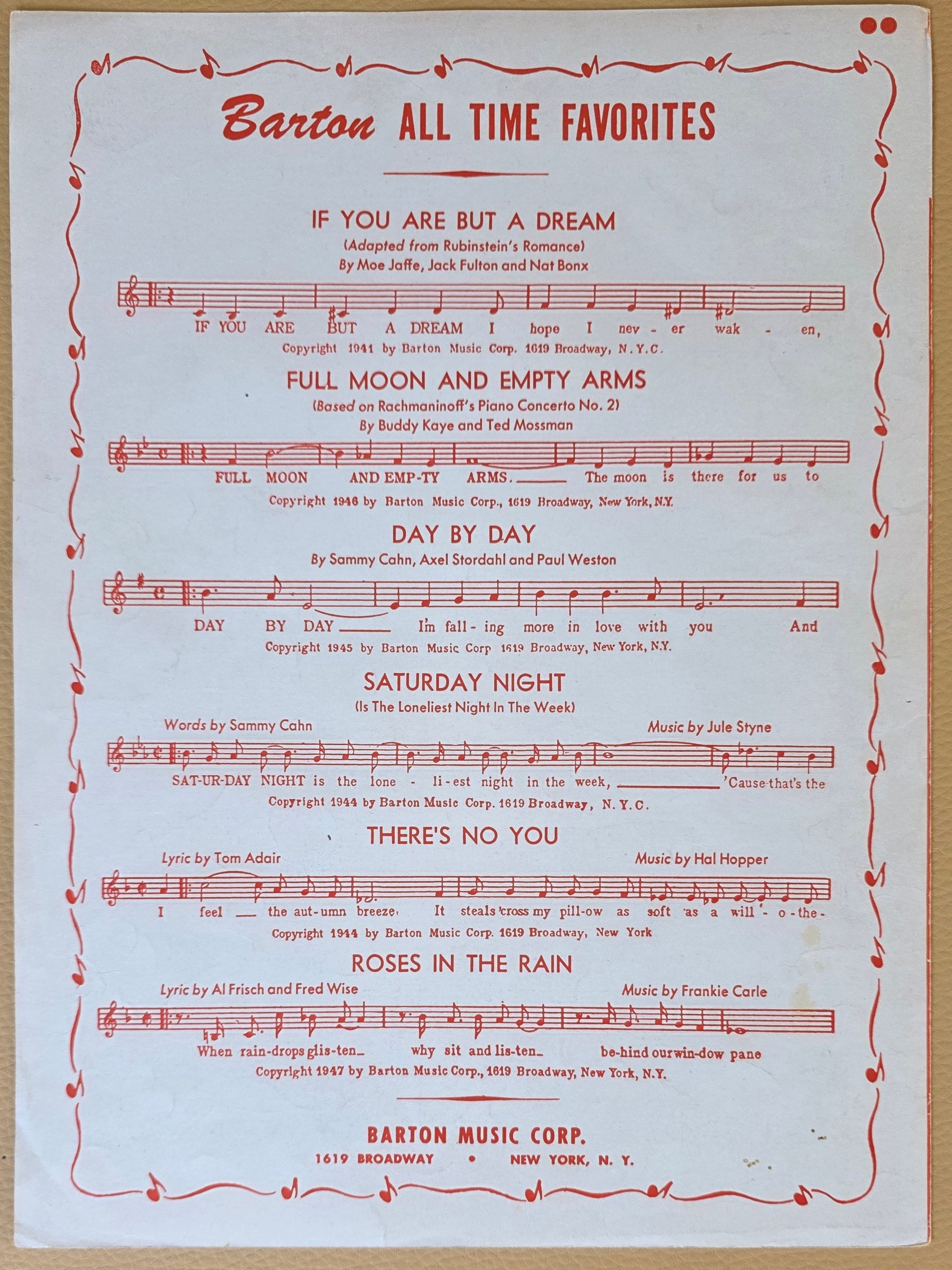 Vintage Set Sheet Music-If You Believe – There’s No Business Like Show Business & From Here To Eternity