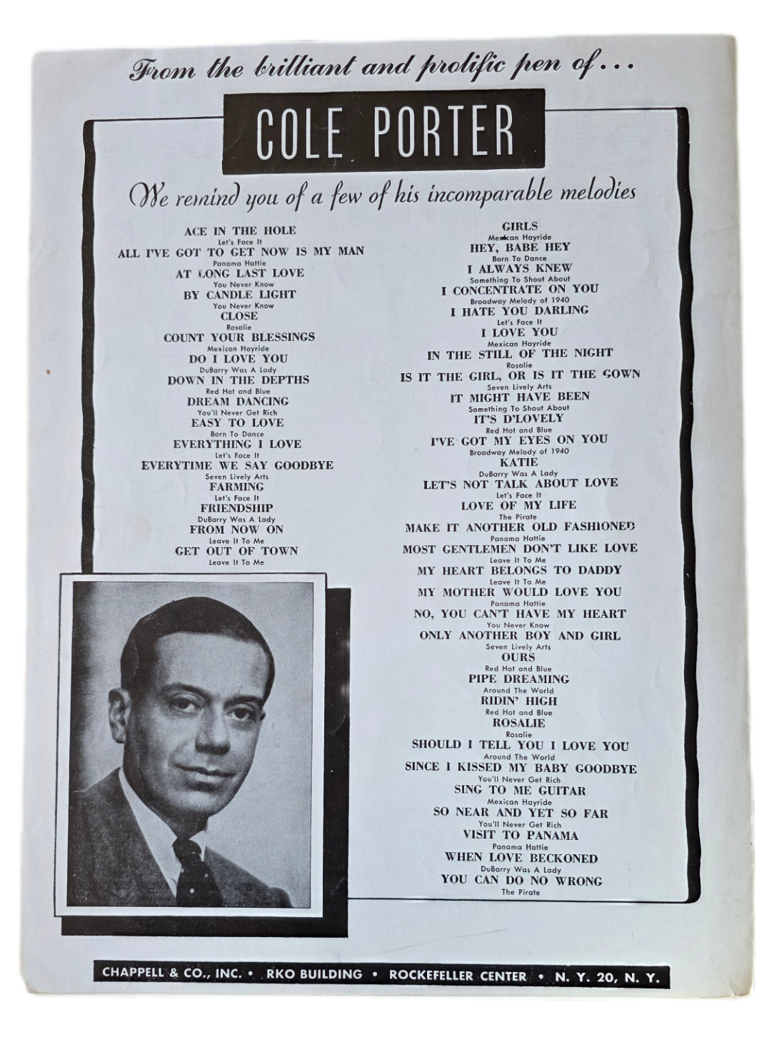 Vintage “I Love Paris” Sheet Music – Cole Porter – Can-Can Musical – Original 1953 Broadway