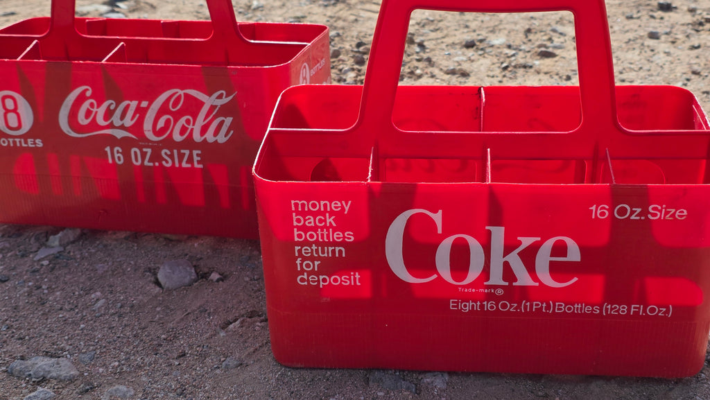 Vintage Coca-Cola Red Plastic Bottle Carrier – 8 Bottle 16oz Coke Crate (1970s) set of 2