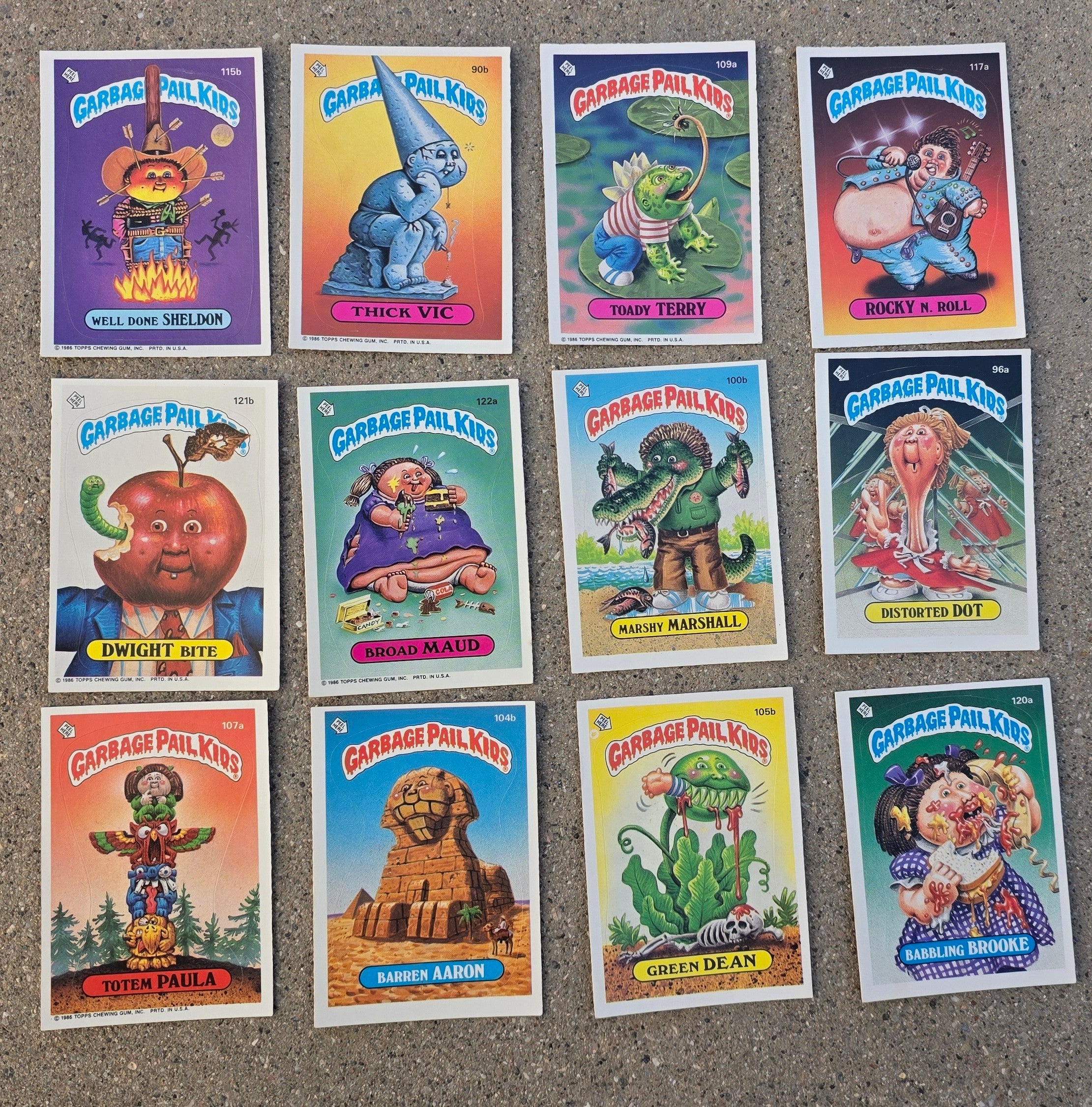 Vintage Garbage Pail Kids Card Lot (12) | Original 1980s Series | Classic Gross-Out Art