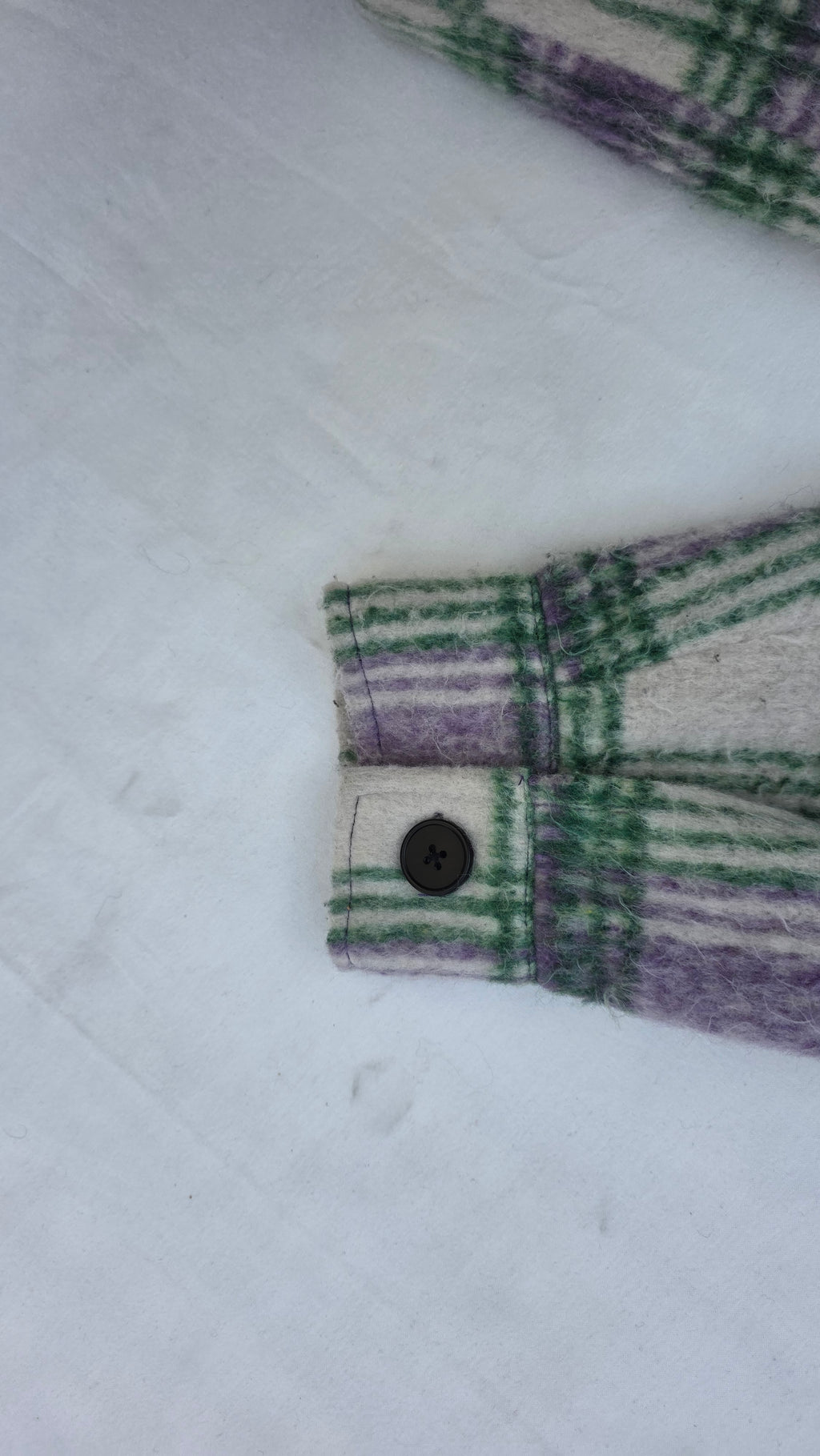 LovePoem Purple & Green Plaid Jacket Overshirt Button Front – Size M