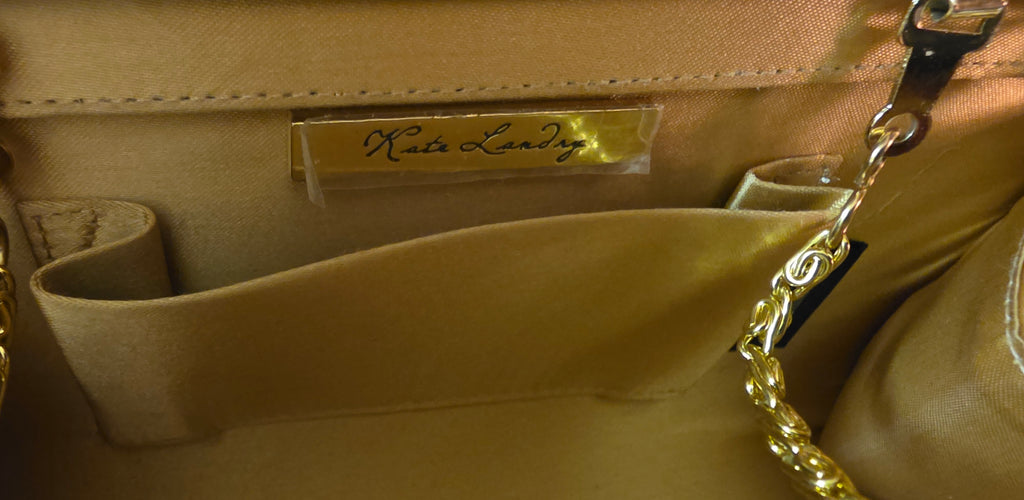 Vintage Kate Landry Gold Beaded Evening Bag – Old Hollywood Glam Clutch Purse