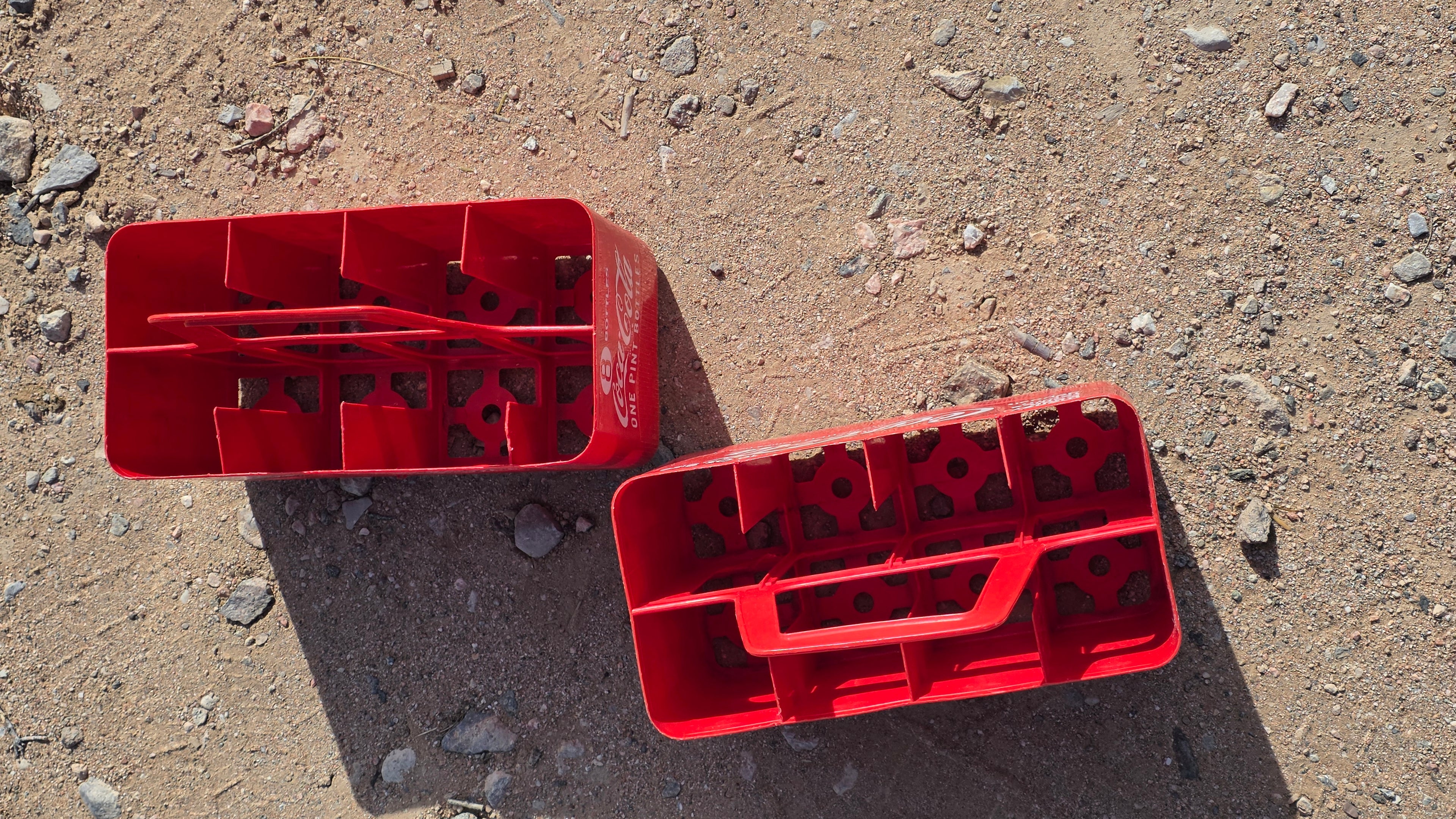 Vintage Coca-Cola Red Plastic Bottle Carrier – 8 Bottle 16oz Coke Crate (1970s) set of 2