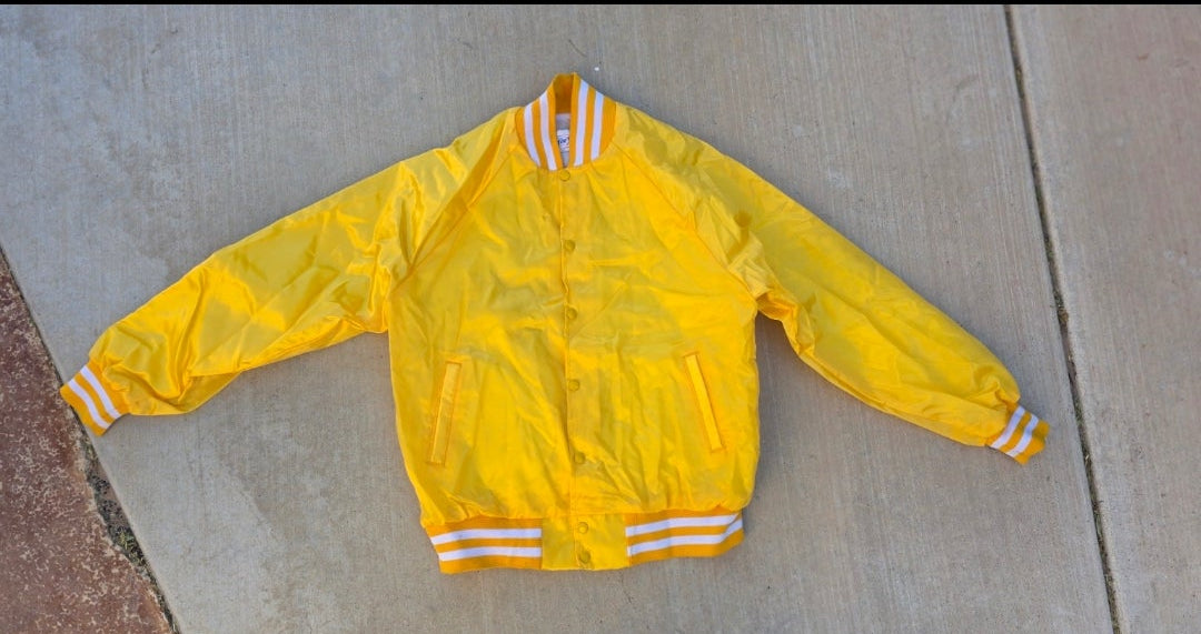 Vintage Mt. Juneau Trading Post Jacket Yellow Alaska Souvenir Made in USA XL