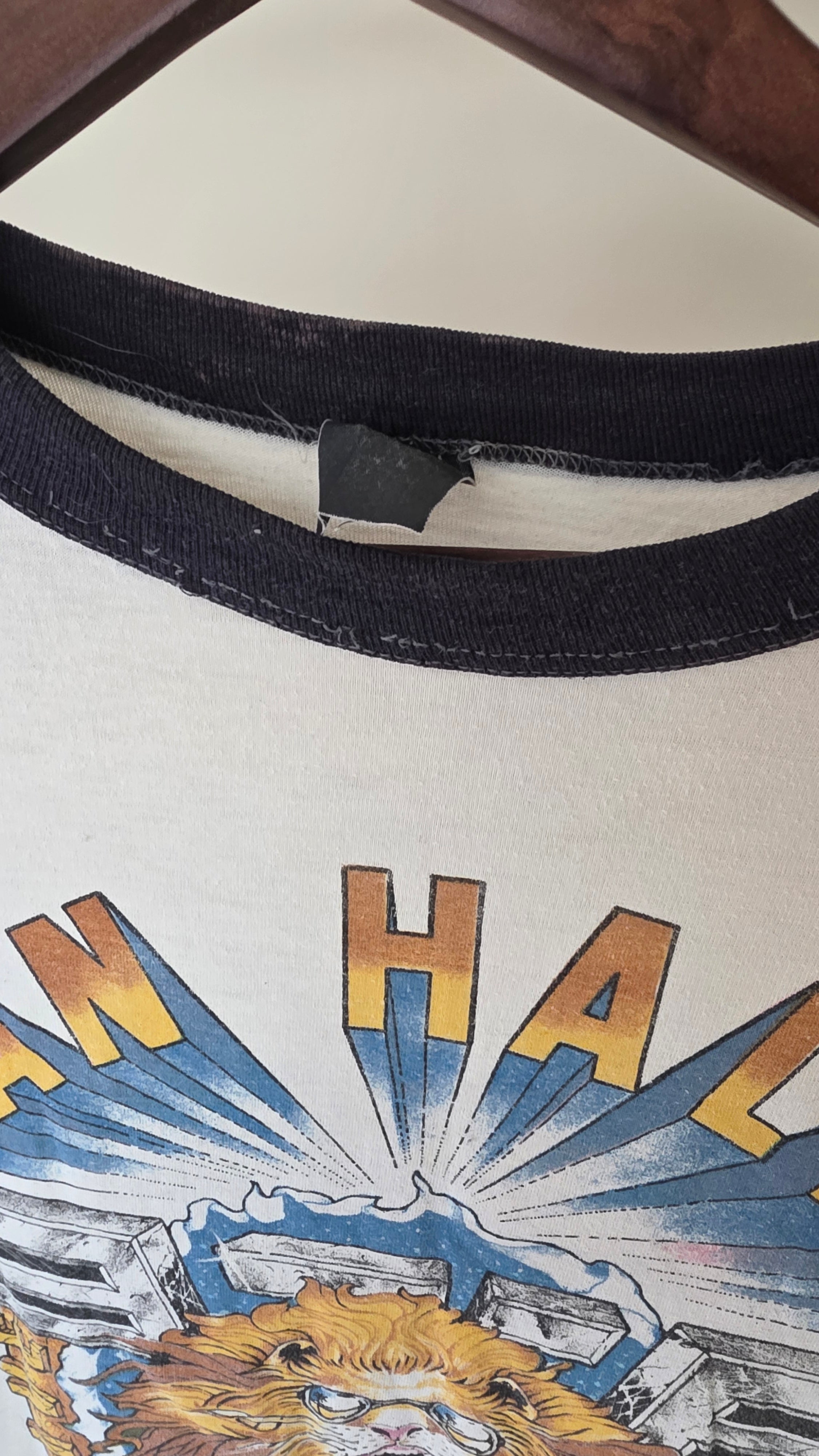 Vintage 1982 Van Halen Raglan Tour Shirt – Diver Down Era – 3/4 Sleeve Rock Tee